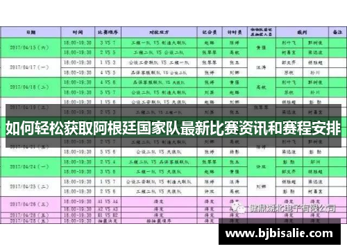 如何轻松获取阿根廷国家队最新比赛资讯和赛程安排