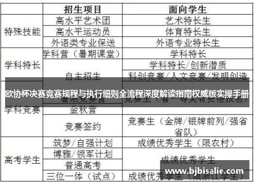 欧协杯决赛竞赛规程与执行细则全流程深度解读指南权威版实操手册 欧协杯决赛竞赛规程与执行细则全流程深度解读指南权威版实操手册